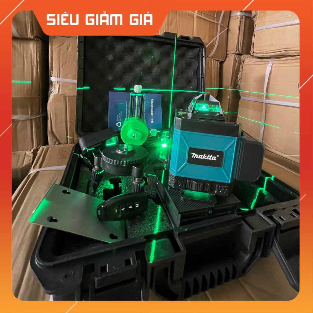 Máy cân mực Laser MAKITA 16 tia xanh - quay 360 độ có điều khiển từ xa -tặng bộ từ hít treo tường