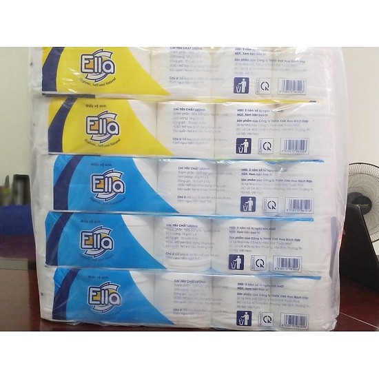 Giấy vệ sinh Ella 3 lớp bịch 10 cuộn có lõi - không lõi