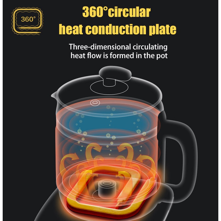 Bình đun nước điện tử BEAR YSH-C15F1 thông minh 1000W dung tích 1.5L có giá đỡ trứng chuyên dụng