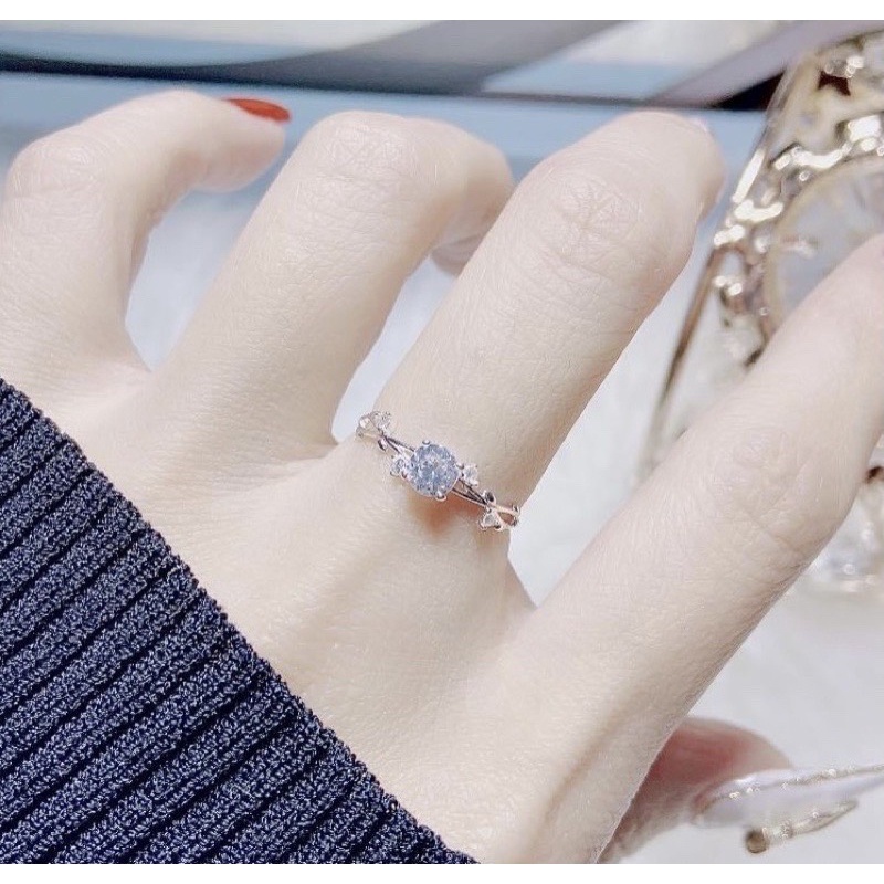 Nhẫn nữ đính đá ⚡️ Siêu Xinh ⚡️ GIÁ RẺ , Nhẫn hoa lá cành , Bạc Ta- Bạc Npj