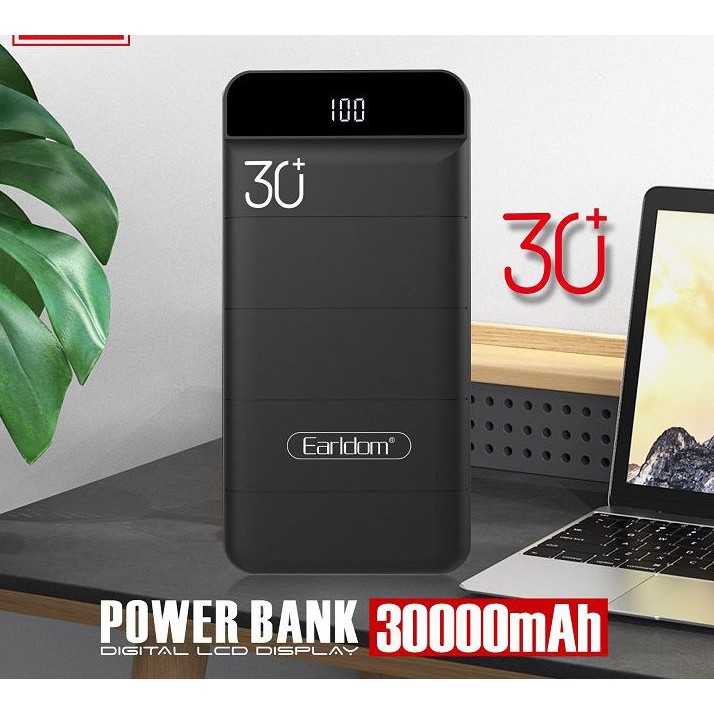 Pin sạc dự phòng 30000mAh chính hãng Earldom cao cấp, đủ dung lượng, tương thích iphone, samsung, oppo