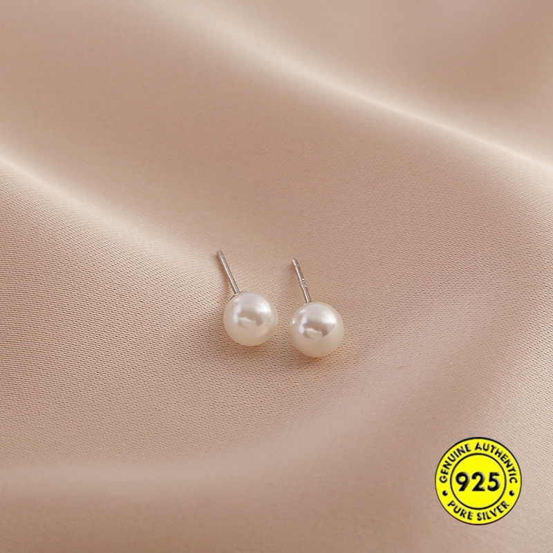 Bông tai mạ bạc dáng dài đính ngọc trai giả xinh xắn cho nữ