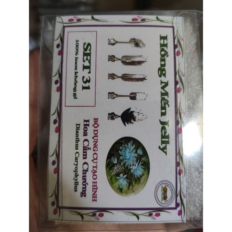 Dụng cụ làm thạch 3D Bộ 5 kim làm hoa Cẩm chướng