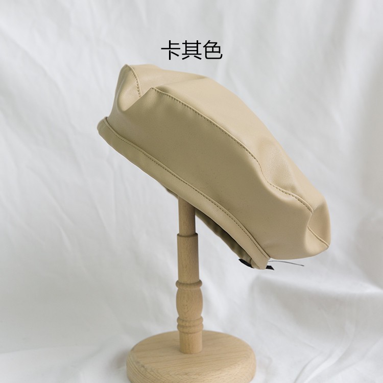 Mũ Beret Da pu Màu Trơn Phong Cách Hàn Quốc Thời Trang Mùa Hè Cho Nữ