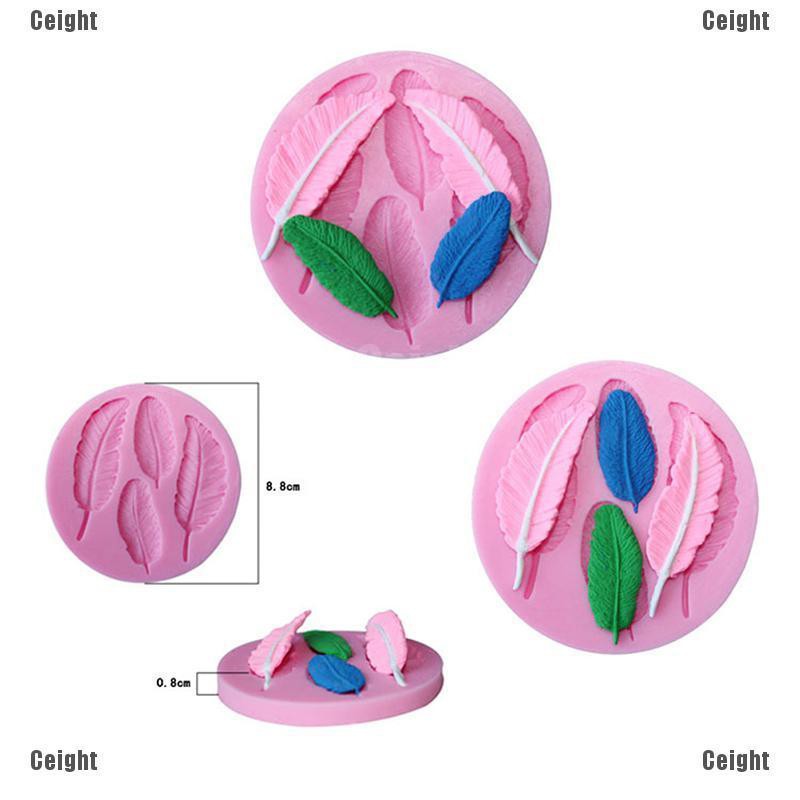 Khuôn Silicone Làm Bánh Hình Lông Vũ 3D Độc Đáo