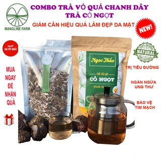 Combo trà giảm cân trà vỏ quả chanh dây 100g và trà cỏ ngọt 100 túi lọc giảm cân hiệu quả làm đẹp da mặt ngăn ngừa mụn