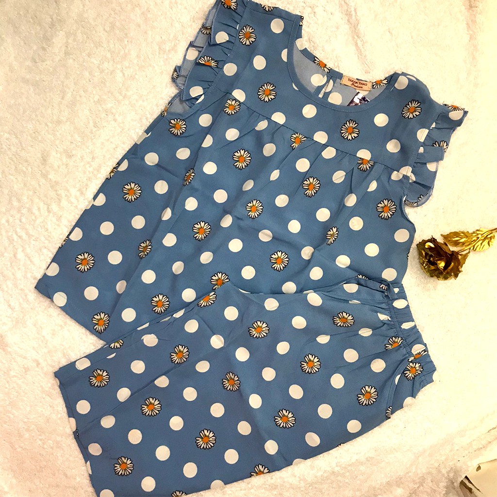 Đồ Bộ Nữ B03 VNXK Chất Liệu Lanh Lụa Họa Tiết Bi Hoa Cúc Hot Trend | BigBuy360 - bigbuy360.vn