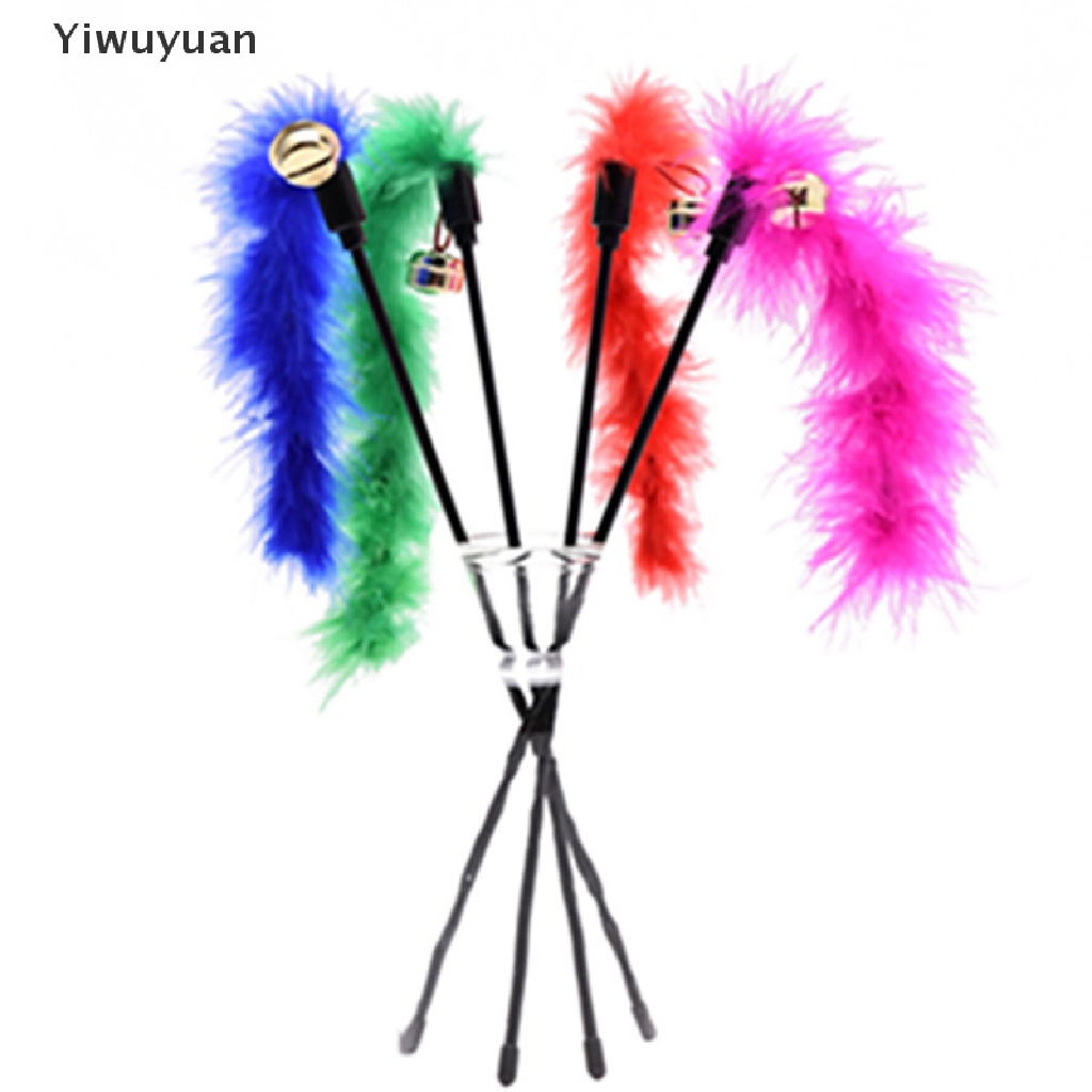 &lt; Yiwuyuan &gt; Đồ Chơi Tương Tác Với Mèo Gắn Quả Bông Lông Vũ