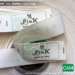 In mác quần áo cotton theo yêu cầu - Mác Cotton cuộn zakka CANI