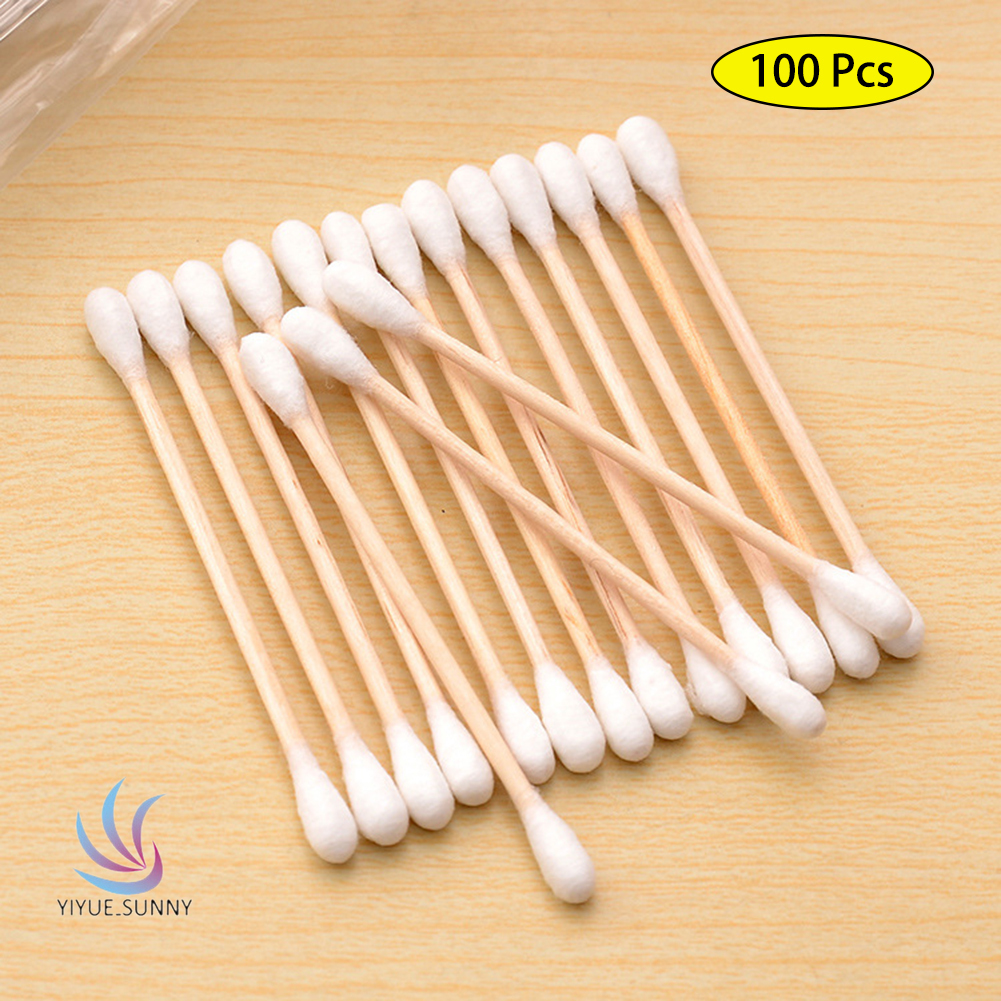 Bộ 100 tăm bông hai đầu bằng cotton tiện lợi