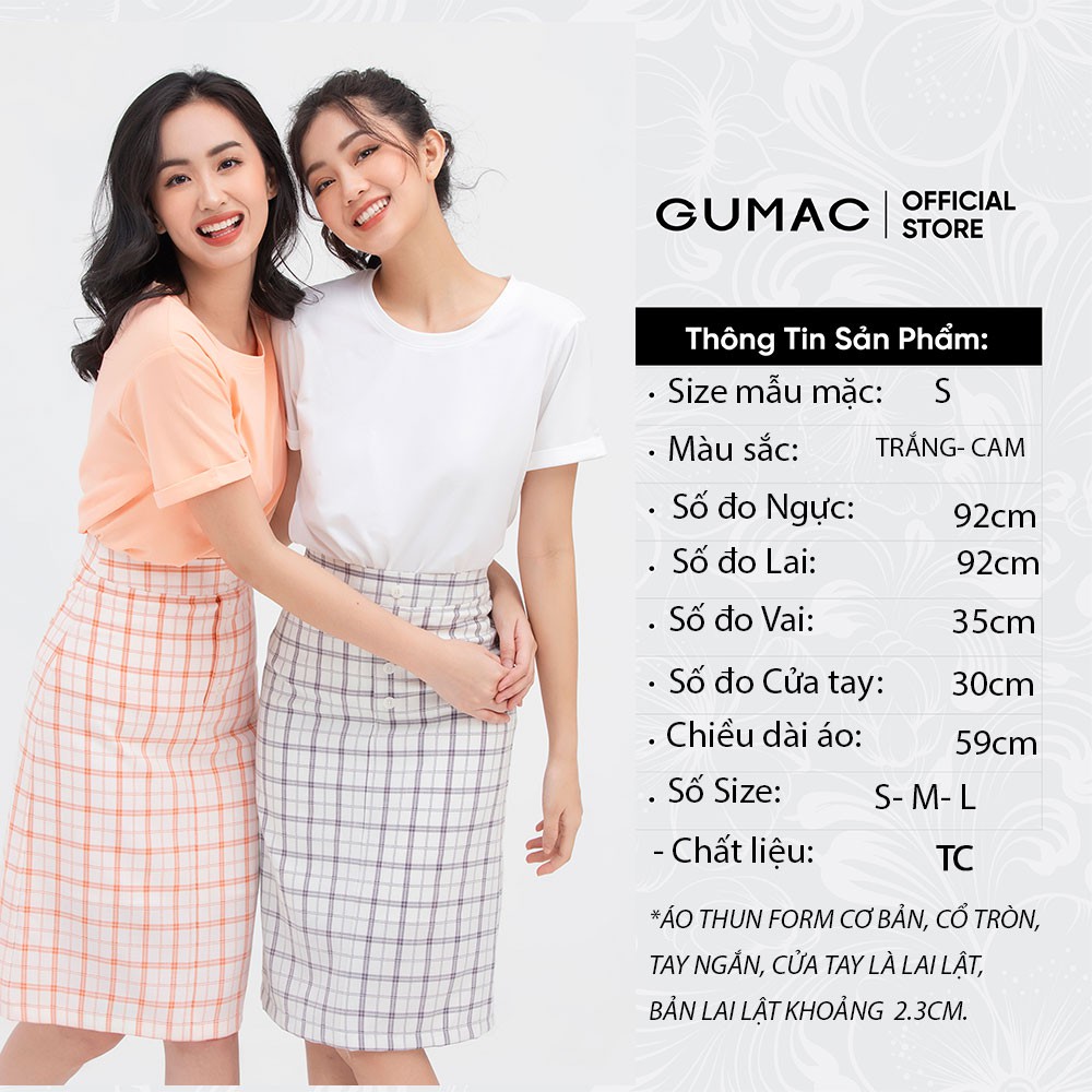 [Mã WABRGM11 giảm 10% đơn 250K] Áo thun nữ cổ tròn tay lật GUMAC nhiều màu năng động ATB811 | BigBuy360 - bigbuy360.vn