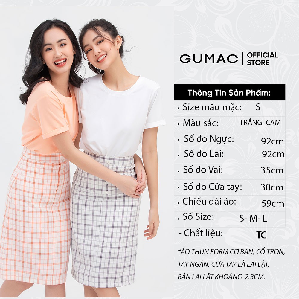 [Mã WABRGUD1 giảm 10% đơn 99K] Áo thun nữ cổ tròn tay lật GUMAC nhiều màu năng động ATB811