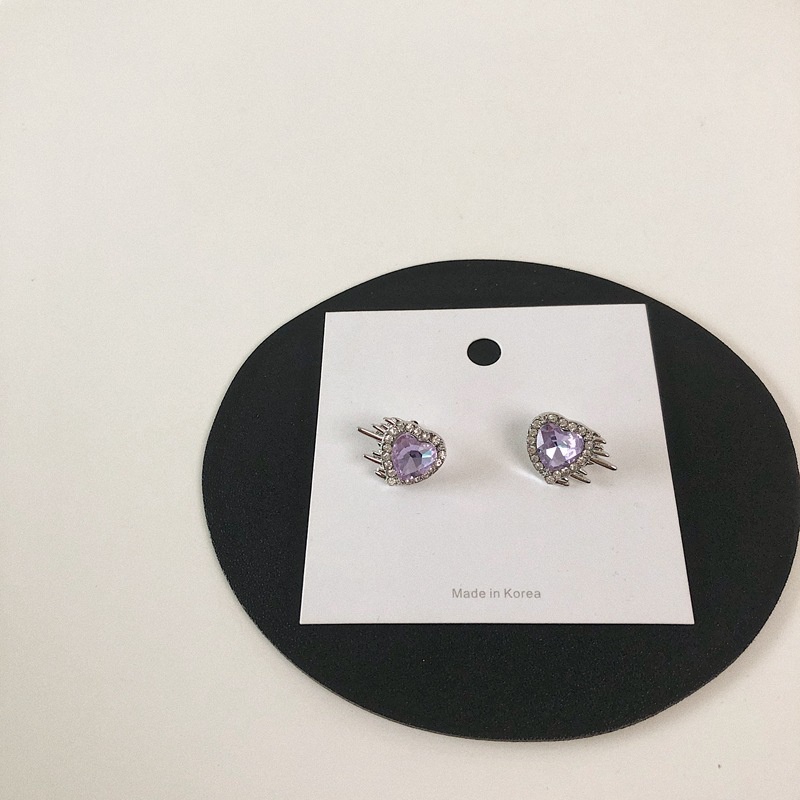 Dây Chuyền Mặt Trái Tim Màu Tím Sang Trọng Phong Cách Hip Hop 19A1646