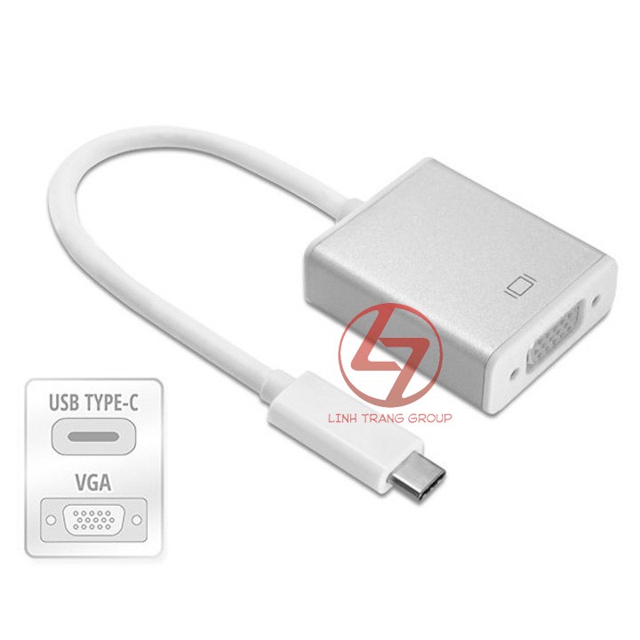 Cáp chuyển USB type-C ra VGA vỏ nhôm cao cấp hỗ trợ 4K PK31
