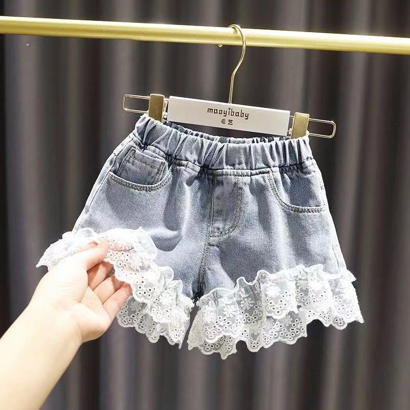 Quần Short Denim Dáng Rộng Thiết Kế Mới Thời Trang Mùa Hè Dành Cho Bé Gái