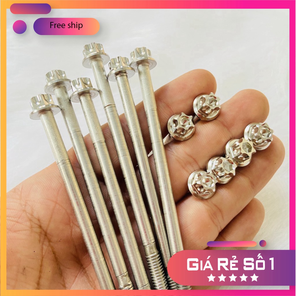 HCM (6LY11 phân ) Ốc inox SALAYA thái 6ly110mm sử dụng lắp nắp tròn WAVE, DREAM hàng hiếm ĐỒ CHƠI XE MÁY GIÁ SỈ