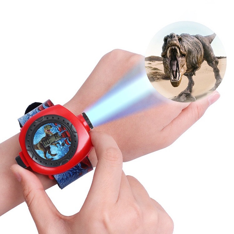 1 đồng hồ đeo tay họa tiết hoạt hình khủng long 3D phát sáng trong bóng tối kèm dây đeo nhựa cho bé #24