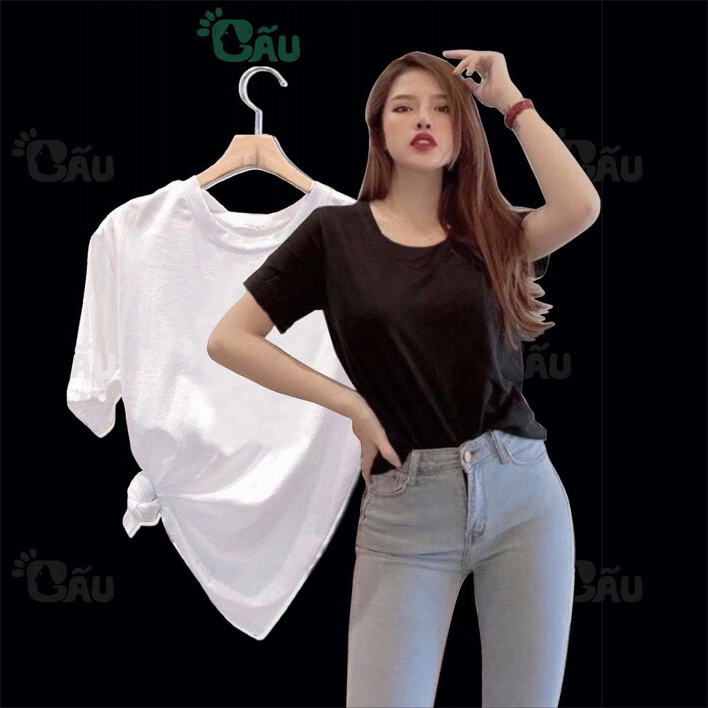 Áo thun giấy trơn 194SHOP cổ tròn tay ngắn vải mềm mịn, thoáng mát form freesize dưới 55kg - TRƠN