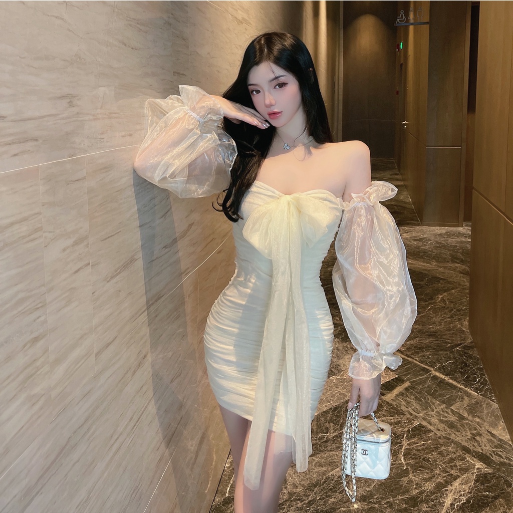 Đầm Dự Tiệc Dáng Ôm Lưng Cao Gợi Cảm Cho Nữ