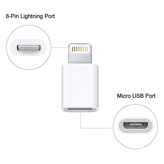 Cổng Chuyển MicroUSB Sang Lightning cho iPhone X/8/7/6 iPad Air Mini iPod