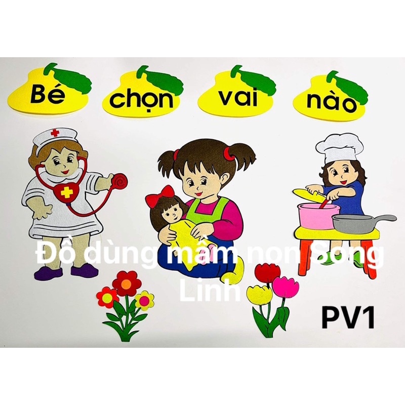Tranh góc nỉ - Tranh góc mầm non - Góc phân vai