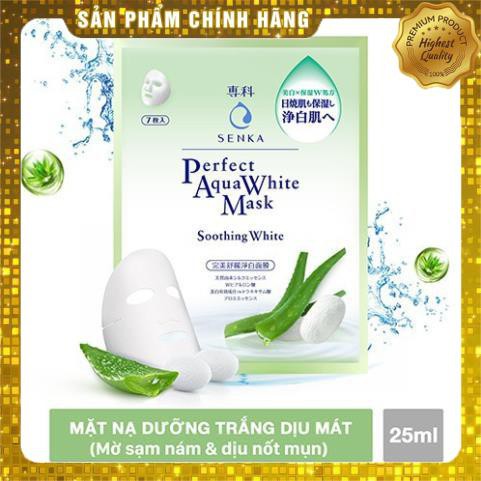 Mặt nạ dưỡng trắng dịu mát da Senka Perfect Aqua Soothing White Mask 25ml_14991