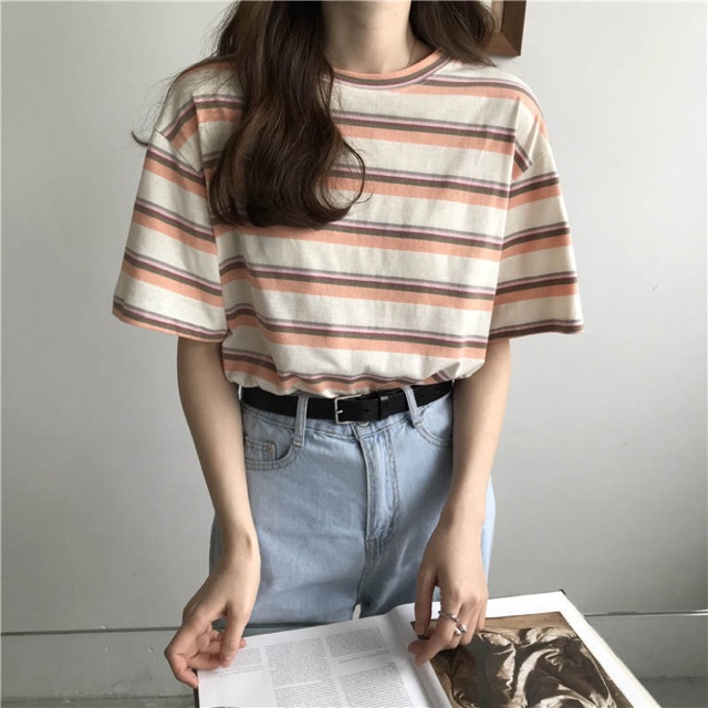 Áo thun sọc nhỏ