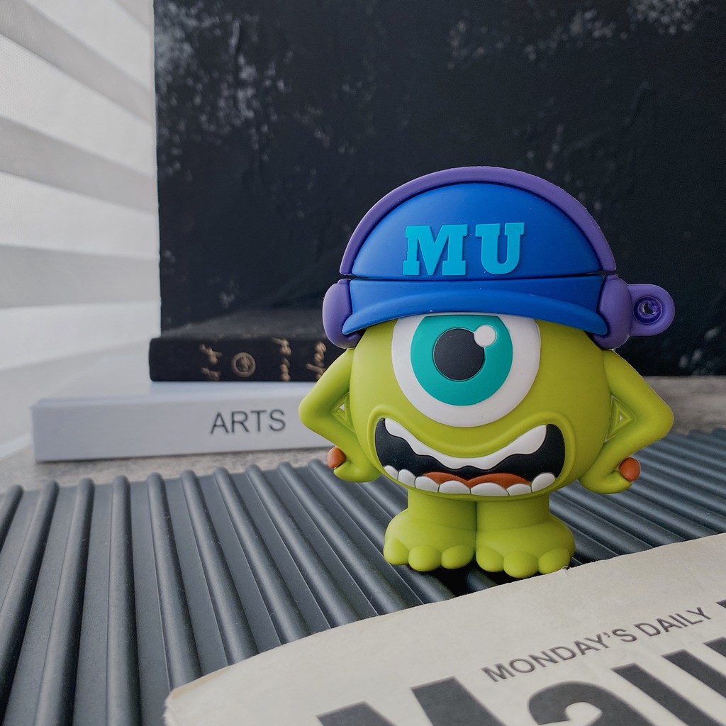 Vỏ Bảo Vệ Hộp Sạc Tai Nghe AirPods 1 2 3 pro Bằng Silicon Mềm Hình Quái Vật mike Dễ Thương Chống Rơi