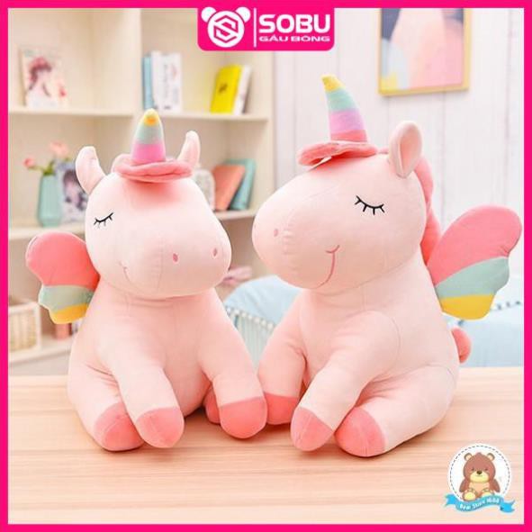 Gấu bông gối ôm ngựa kỳ lân ngựa pony vải co dãn 4 chiều hàng cao cấp  💠SoBu - Gấu Bông💠