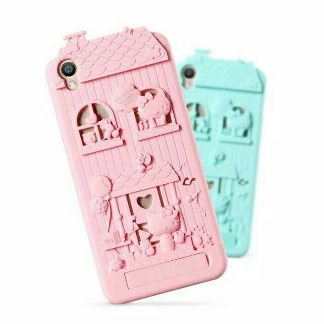 Ốp Điện Thoại Mềm Có Giá Đỡ Hình Hello Kitty 3d Cho Oppo F1s F1 Plus R7 R7s R7 Lite R7 Plus