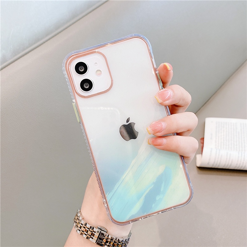 12 Pro Case Luxury Coloured Glaze Marble Glitter Clear Cover for iPhone 11 Pro Max XR X XS 7 8 Plus SE 2020 12 Mini Plated Case