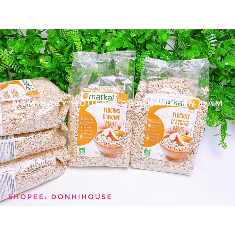 Yến mạch hữu cơ Markal Pháp - 500g cho bé ăn dặm- yến mạch cán vỡ