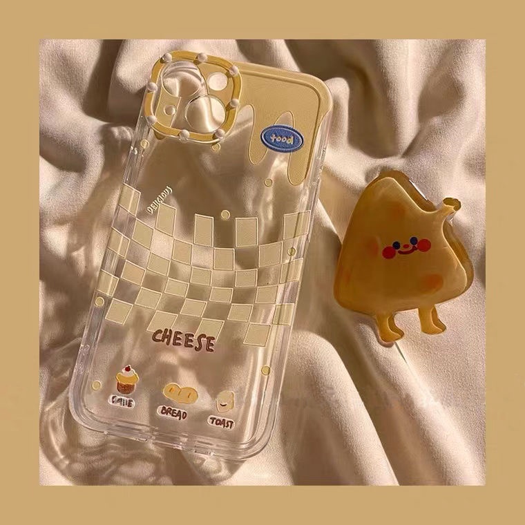 Giá Đỡ Điện Thoại Bằng Acrylic Hình Phô Mai Hoạt Hình Có Thể Gập Lại