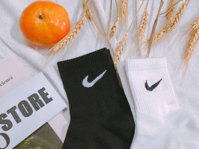 Tất/Vớ, nike nam nữ tất thời trang cổ trung, tất thể thao chất liệu cotton mềm mịn êm chân