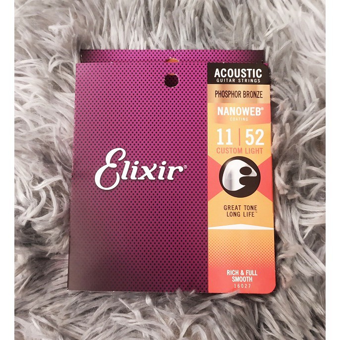 Dây đàn guitar acoustic Elixir Phosphor Bronze Nanoweb cỡ 11 chính hãng