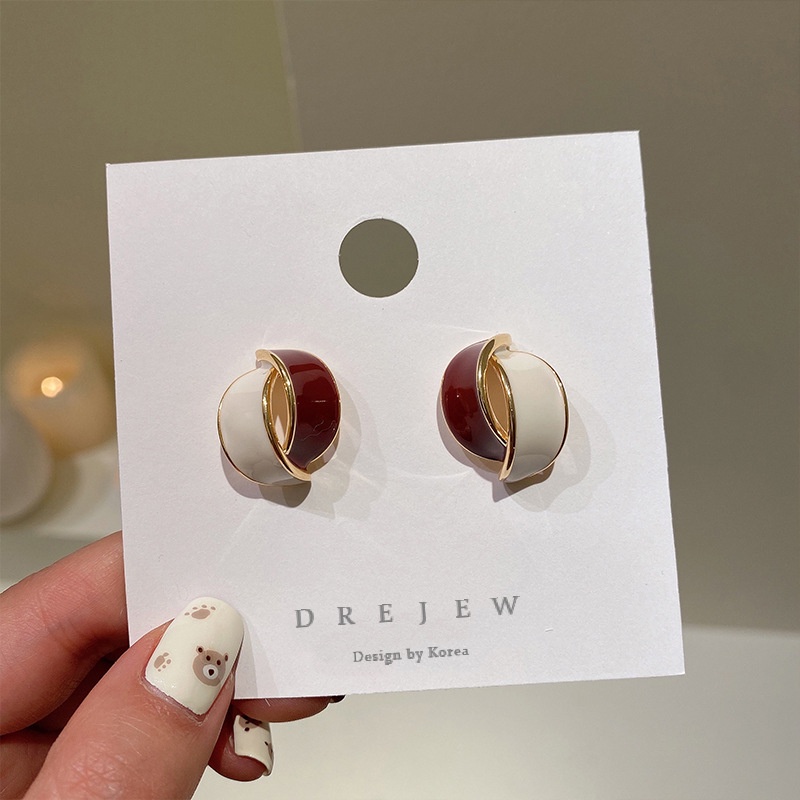 Bông Tai Mạ Bạc 925 Hai Màu Kiểu Hình Học Đơn Giản 2022