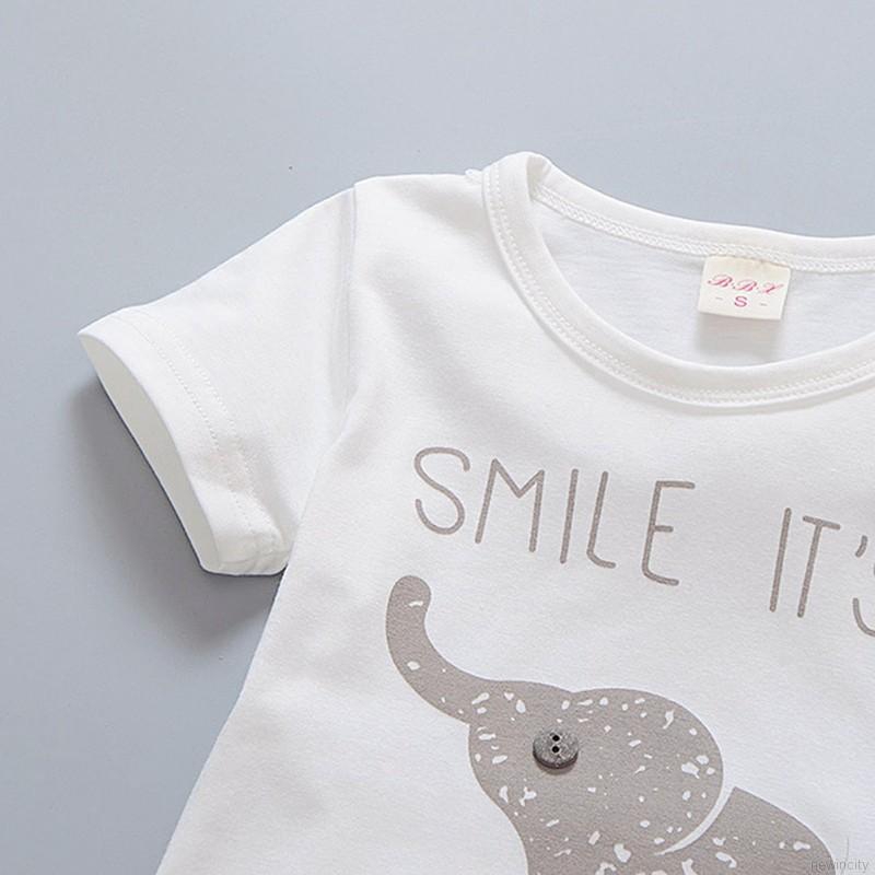 Set áo thun tay ngắn &amp; quần short cho bé trai &amp; gái