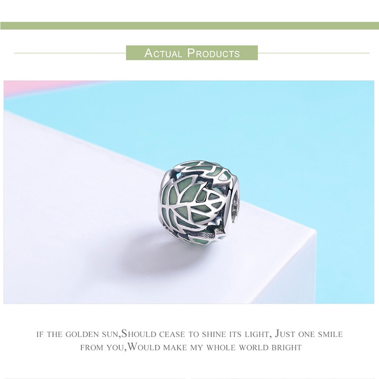 Hạt Charm Bamoer SCC524 bạc 925 Màu Xanh Lá Dùng Để Tự Làm Vòng Tay Cho Bạn Nữ