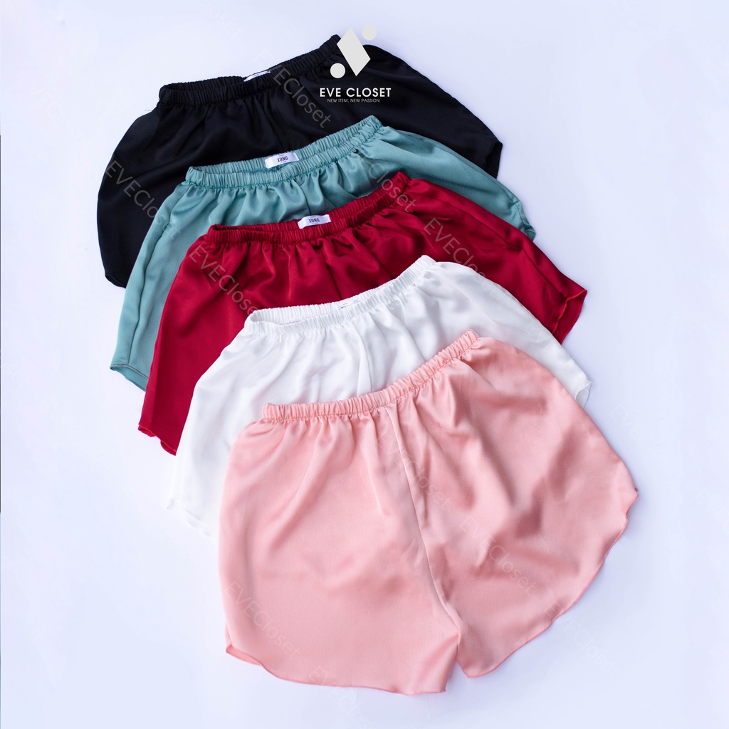 Quần đùi nữ mặc nhà, Quần short chất satin mềm mịn – Hàng thiết kế - EVE CLOSET