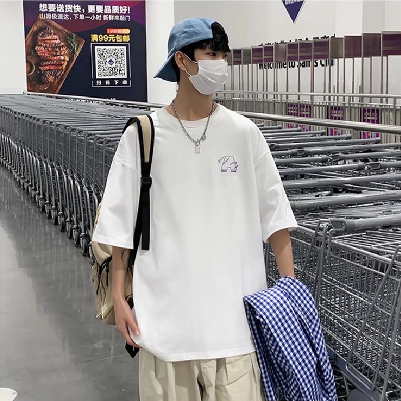 Áo Thun Tay Ngắn Dáng Rộng In Chữ Cỡ Lớn Thoải Mái Thời Trang Mùa Hè Cho Nam Và Nữ M-5XL