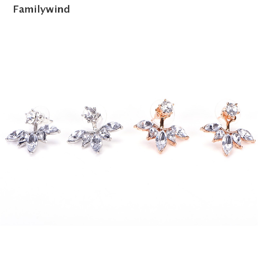 Bông tai hình chiếc lá đính đá thời trang dành cho nữ