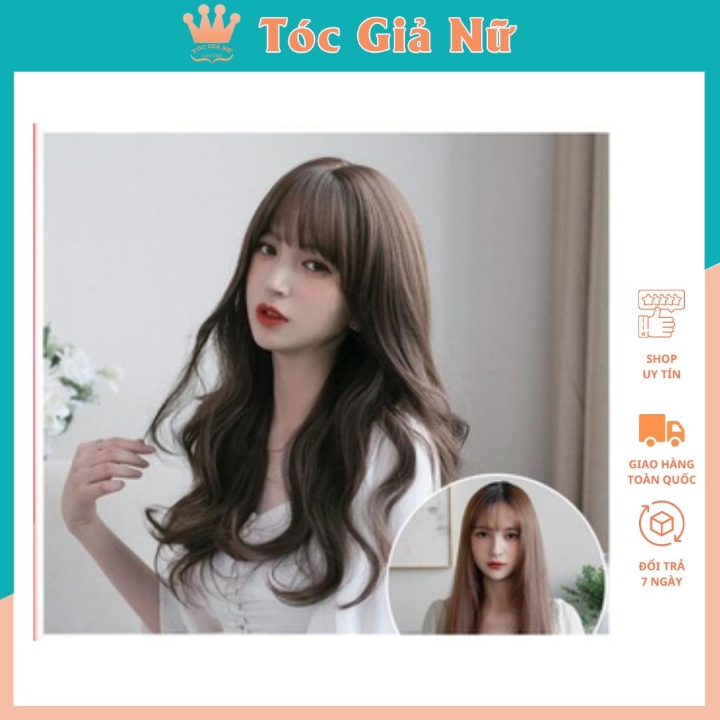 Tóc giả nữ nguyên đầu xoăn dợn lửng C0304, tặng kèm lưới trùm