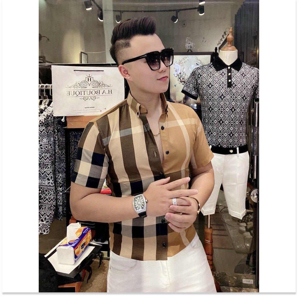 ÁO SƠ MI TAY NGẮN 3D,ÁO ĐƯỢC THIẾT KẾ KẺ SỌC SIÊU NGẦU THỜI TRANG MỚI KME