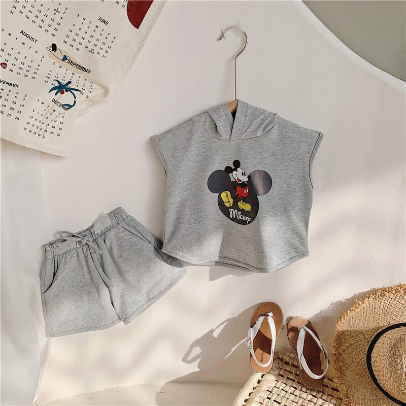 Bộ Áo Hoodie Và Quần In Hoạ Tiết Hoạt Hình Dễ Thương Cho Bé