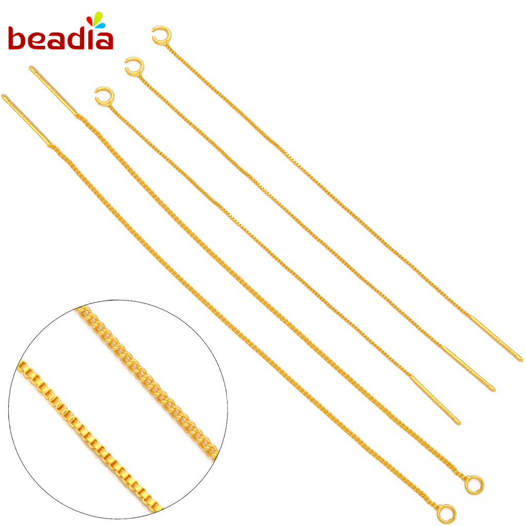 Set dây xỏ làm khuyên tai BEADIA mạ vàng 18K thiết kế mới thời trang tiện lợi