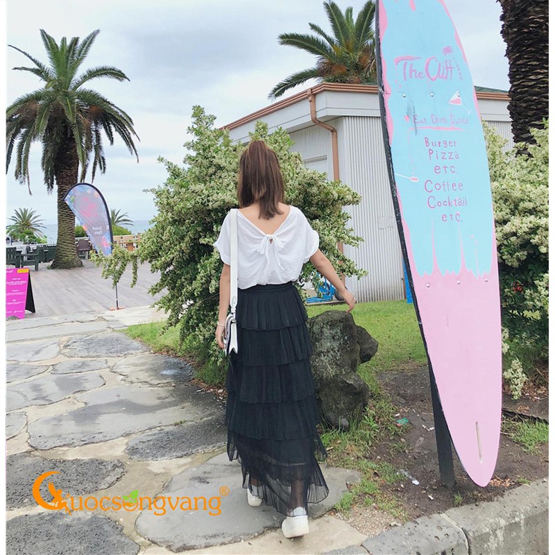 Chân váy xếp lớp chân váy midi hai lớp GLV088 Cuocsongvang