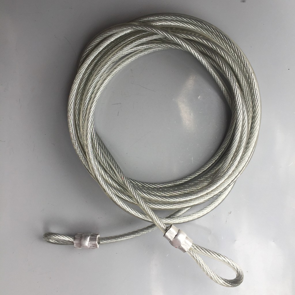 Dây cáp khóa xe bọc nhựa phi 8 dài 20m