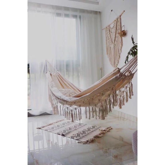 Võng vải mix macrame tua rua xinh xắn