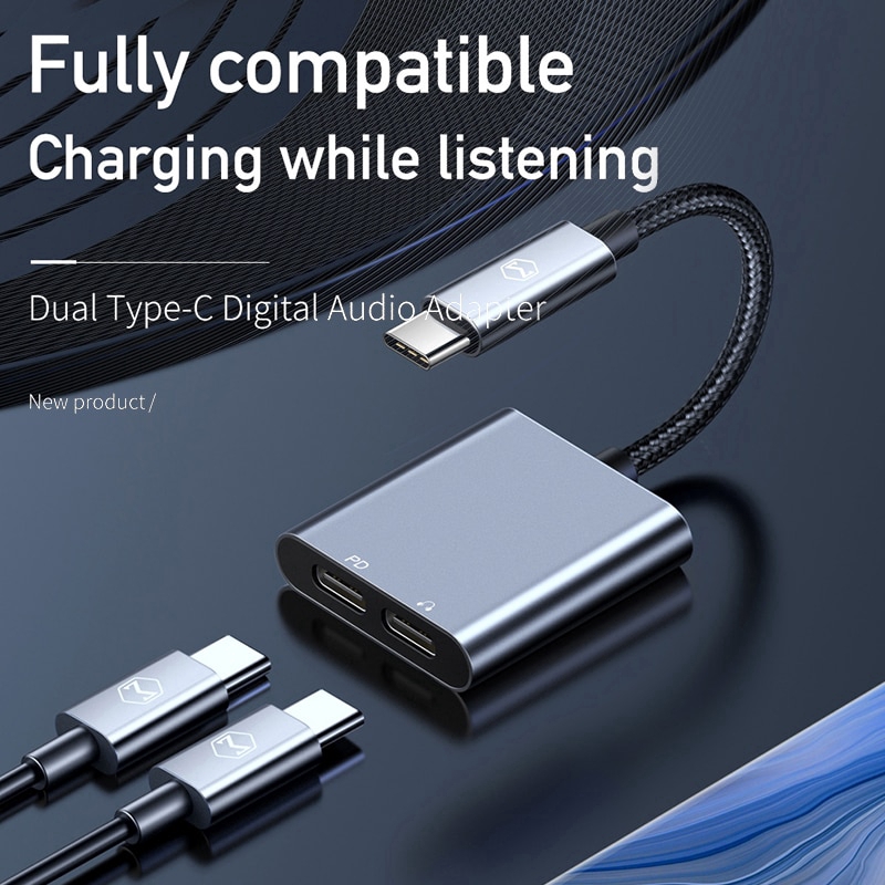 Mcdodo 60W PD USB Type C To 3.5mm Jack Earphone Audio Adapter Fast Charge PUBG Game Cable For iPad Pro Macboo Samsun Note 10 Huawei Xiaomi