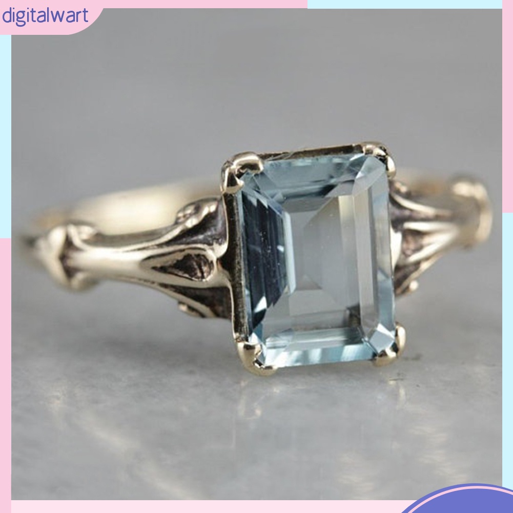 Nhẫn đính đá nhân tạo kiểu dáng sang trọng thanh lịch dành cho nữ